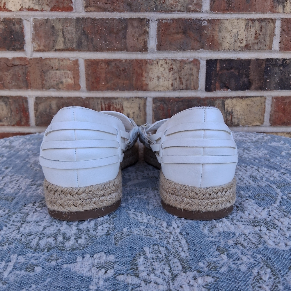 Sam & Libby ASHA White Woven Espadrille Flats Size 8 Fisherman Sandals Boho - Picture 5 of 9